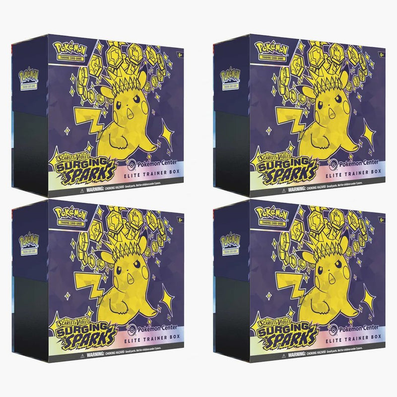 Pokémon Scarlet & Violet Surging Sparks Pokemon Center Elite Trainer Box 4x Lot