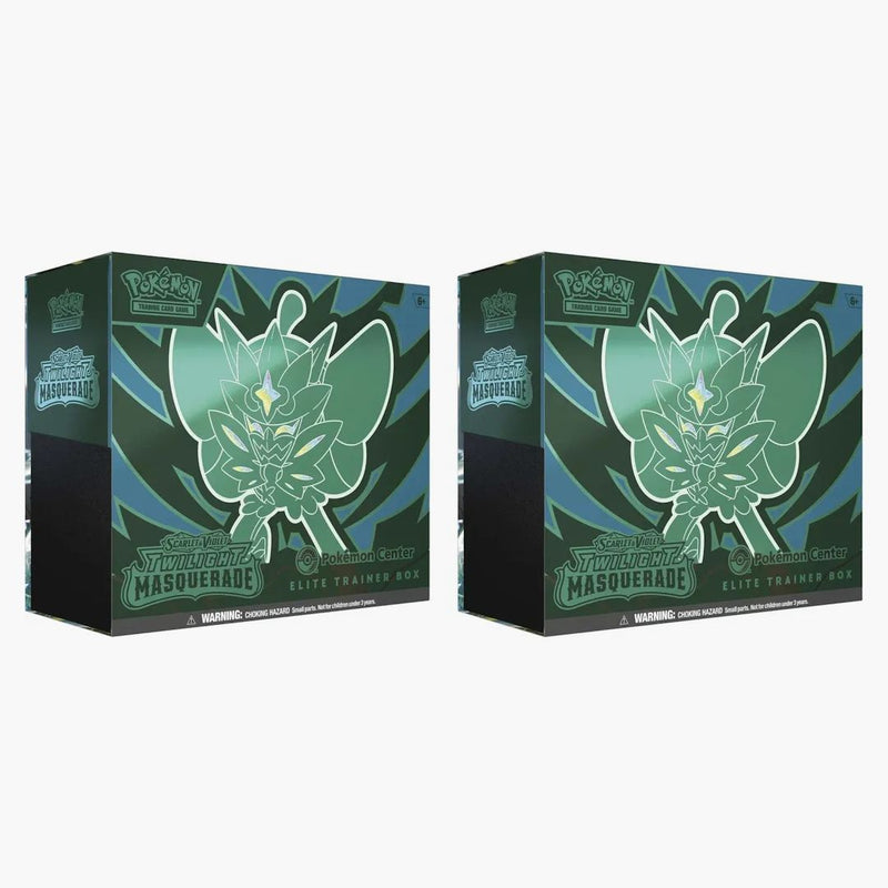 Pokémon Scarlet & Violet Twilight Masquerade Pokemon Center Elite Tainer Box 2x Lot