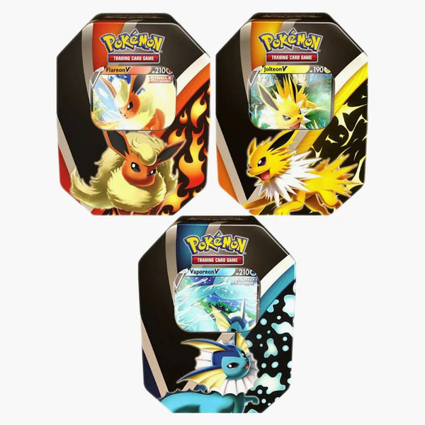 Pokémon Tcg Eevee Evolutions Tin Vaporeon V/jolteon V/flareon V 3x Bundle