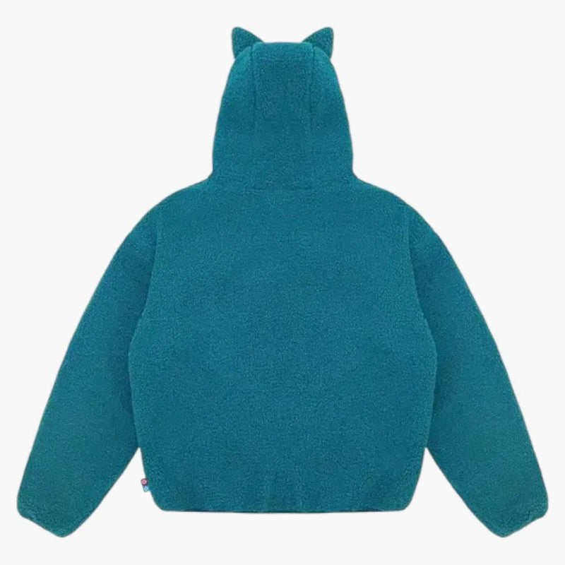Pokemon X Vandy The Pink Snorlax Fleece Jacket Blue