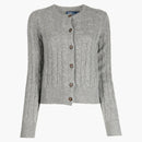Polo Ralph Lauren Cable Knit Cashmere Classic Long Sleeve Cardigan Battalion Gray Heather
