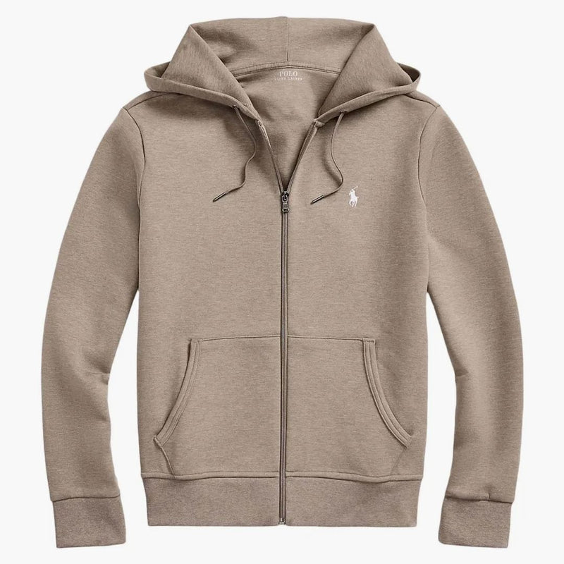 Polo Ralph Lauren Double-knit Full-zip Hoodie Dark Taupe Heather