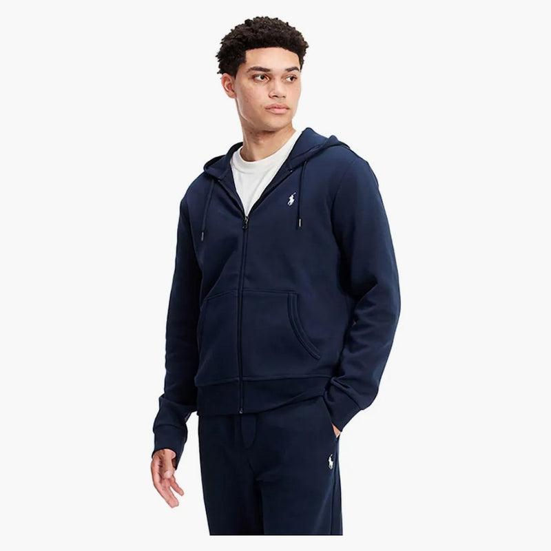 Polo Ralph Lauren Double Knit Zip-up Hoodie Aviator Navy/white