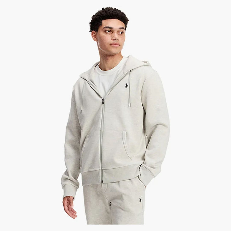 Polo Ralph Lauren Double Knit Zip-up Hoodie Light Sport Heather/navy