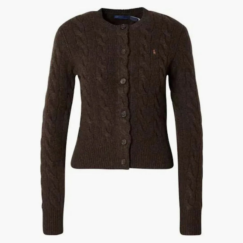 Polo Ralph Lauren Long Sleeve Cardigan Dark Brown Marl