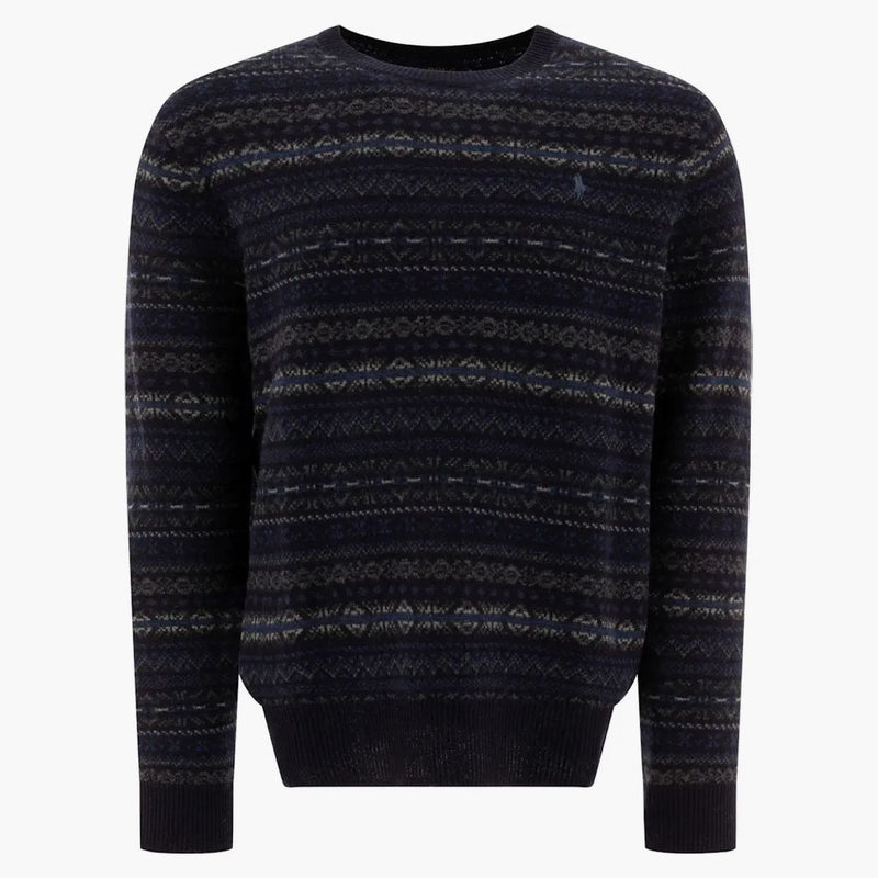 Polo Ralph Lauren Wool Rws Long Sleeve Pullover Navy Combo