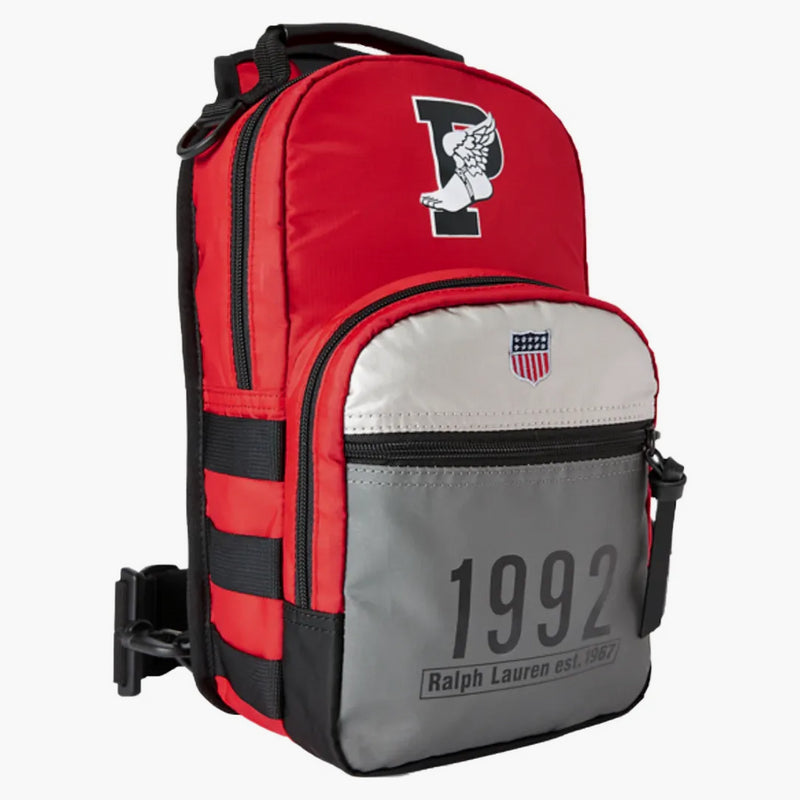 Polo Ralph Lauren Winter Stadium crossbody väska röd/svart