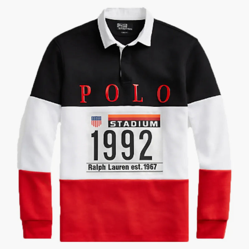 Polo Ralph Lauren Winter Stadium Rugby Shirt White Multi
