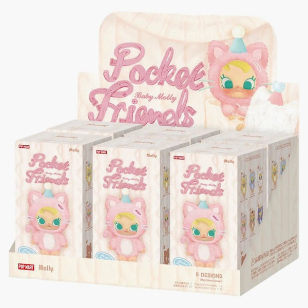 Pop Mart Baby Molly Pocket Friends Series Vinyl Plush Pendant Sealed Case (6 Blind Box)