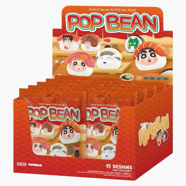Pop Mart Pop Bean Crayon Shinchan Sushi Series Sealed Case (9 Packs) Sealed Case (9 Blind Pack)