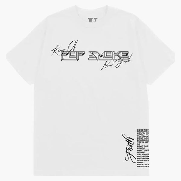 Pop Smoke X Vlone Faith King Of New York T-shirt White