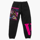 Pop fumo x vlone re di ny pantaloni della tuta nera
