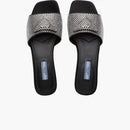 Prada 10mm Crystal Slide Black Satin