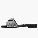 Prada 10mm Crystal Slide Black Satin