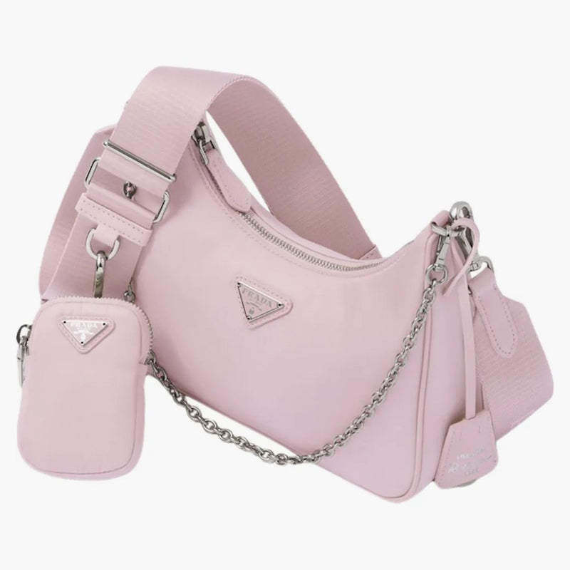 Prada 2005 Taška na ramen Alabaster Pink