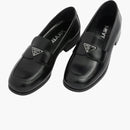 Prada 25mm Penny Loafer Black Brushed Leather