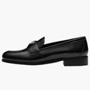 Prada 25mm Penny Loafer Black Brushed Leather