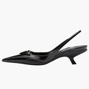 Čerpadla prada 30 mm zazatá černá kartáčovaná kůže