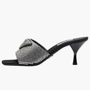 PADA 65mm Crystal Heelled Sandals Black Satin