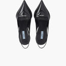 Čerpadla prada 65mm s pravým prachem Černá kartáčovaná kůže