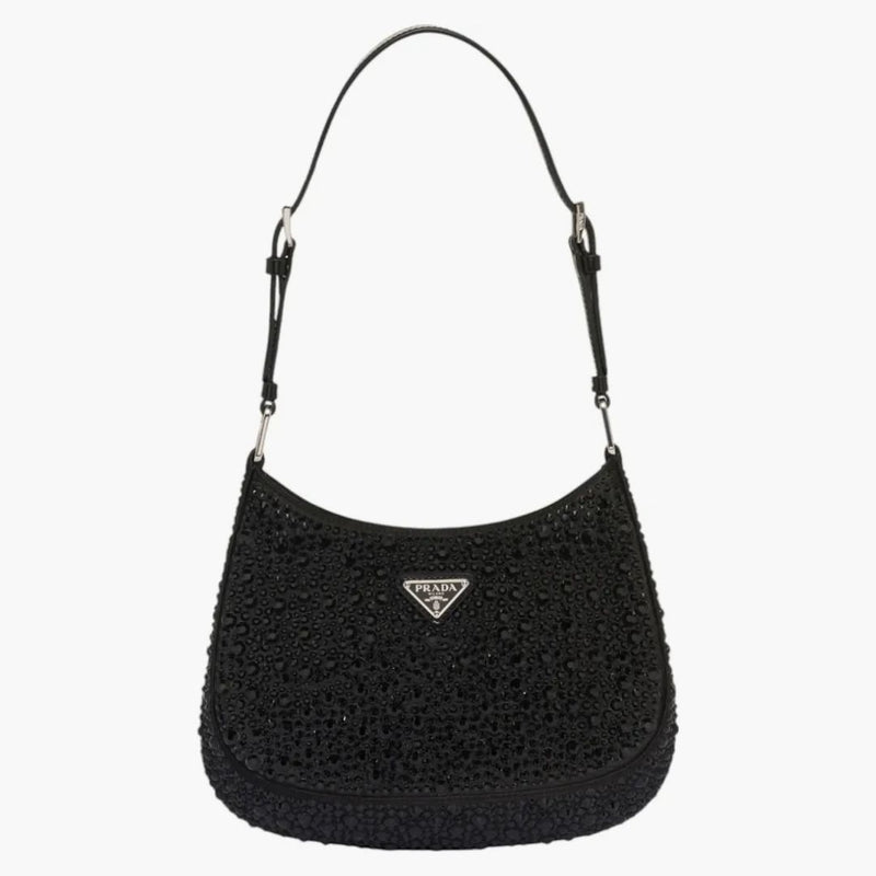 Prada Bag Cleo Satin Crystals Black