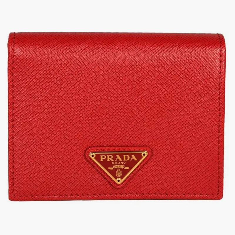 Prada Bifold Wallet (4 Card Slot) Saffiano Leather Red