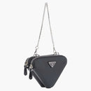 Prada Brushed Chain-Linked Wallet Black