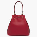 Prada Bucket Bag Saffiano Leather Gold-Tone Red