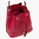 Prada Bucket Bag Saffiano Leather Gold-Tone Red