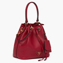 Prada Bucket Bag Saffiano Leather Gold-Tone Red