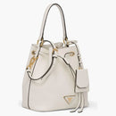 Prada Bucket Bag Saffiano Leather Gold-Tone White