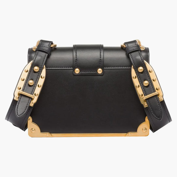 Prada Cahier Leather Bag Black