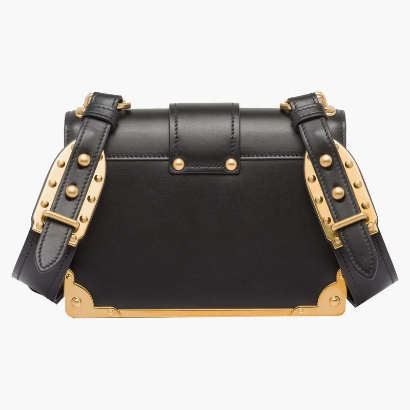 Prada Cahier Leather Bag Black