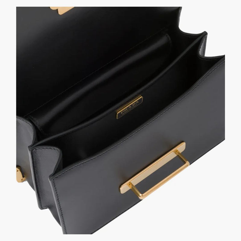 Prada Cahier Leather Bag Black