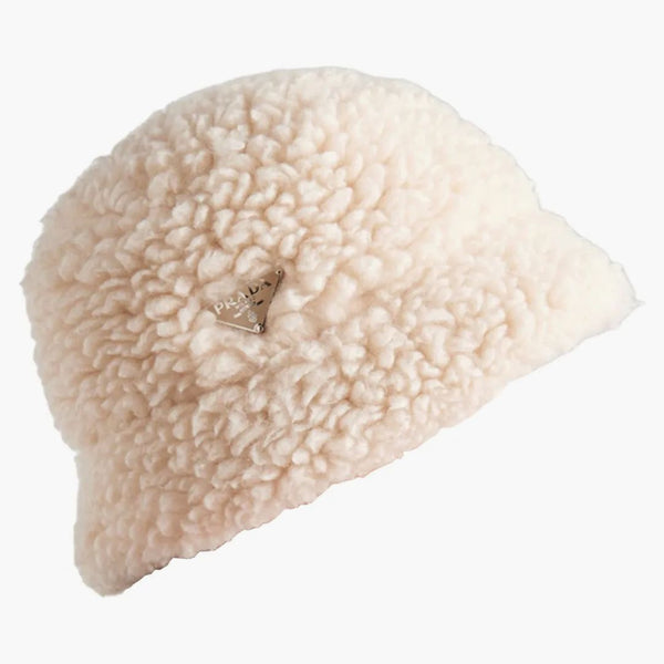 Prada Cashmere Bucket Hat Natural