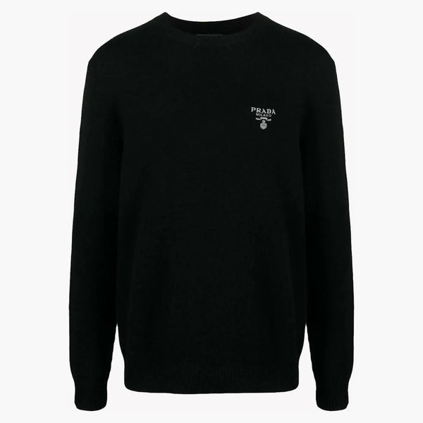 Prada Cashmere Logo Knitwear Black/white