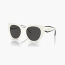 Prada Cat Eye Logo Sunglasses White/black (spr14w 142-5s0)