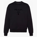 Prada chenille logo crewneck sweatshirt black