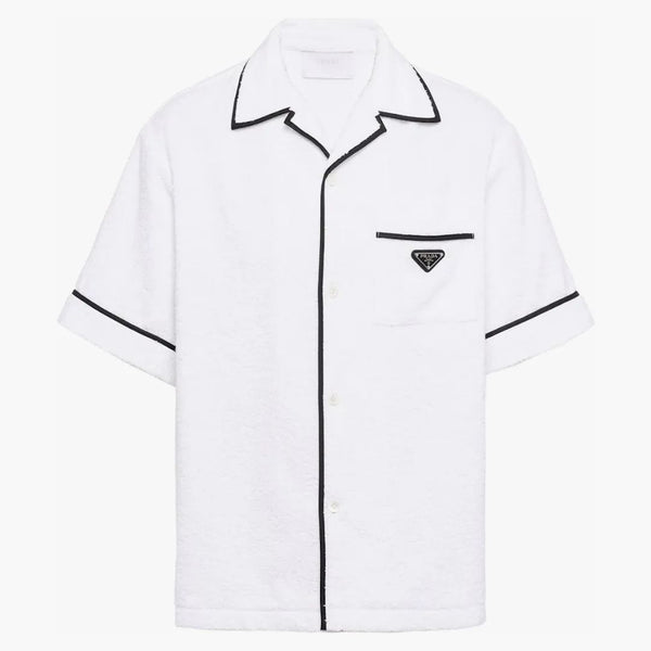 Prada Cotton Bowling Shirt White
