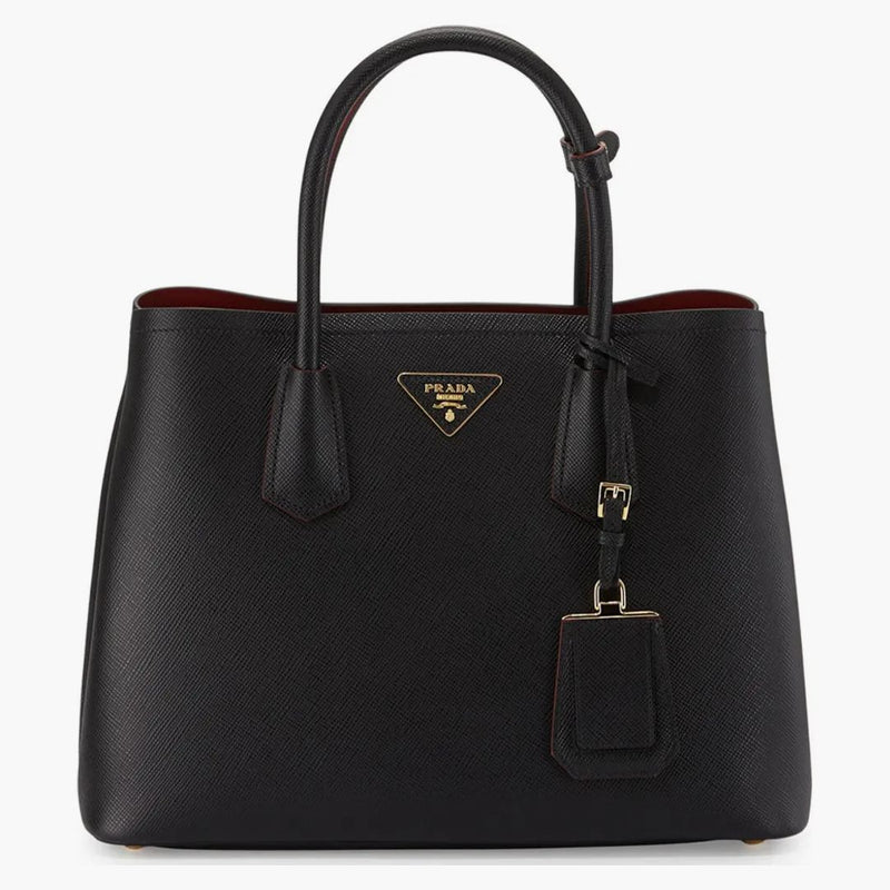 Prada Double Tote Medium Black/red