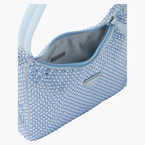 Prada Satin Crystal Mini-bag Celeste