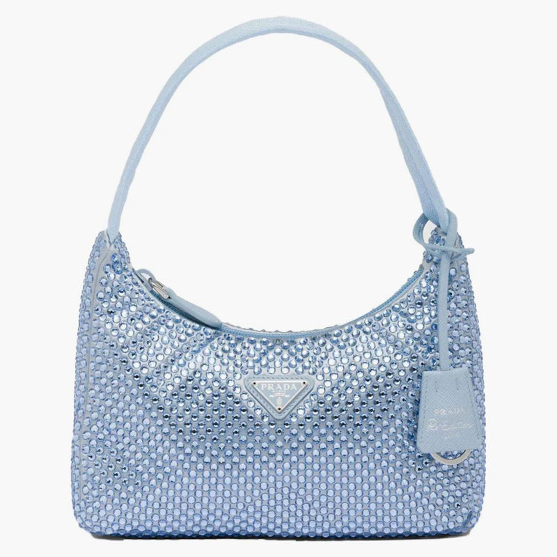 Prada Satin Crystal Mini-bag Celeste