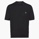 Prada Embroidered Logo Wool Short Sleeved Shirt Black