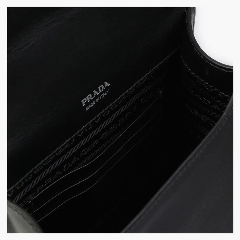 Prada Flap Lock Details Shoulder Bag Black