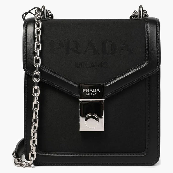 Prada Flap Lock Details Shoulder Bag Black
