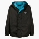 Prada Gabardine Logo Jacket Black/Blue