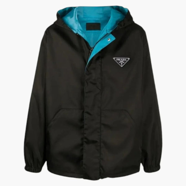 Prada Gabardine Logo Jacket Black/blue