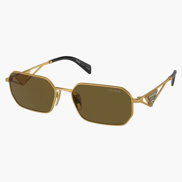 Prada Geometric Sunglasses Gold/brown (spra51)