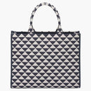 Prada velké symboly vyšívané tkanina kabelka Baltská modrá/křída bílá