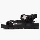 Prada Leather and Technical Fabric Sandal Black